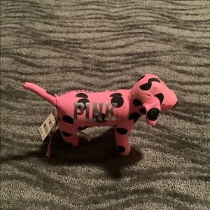Pink stuffed mini dog